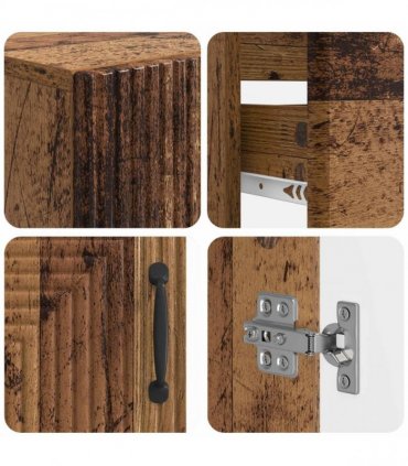 vidaXL 2 Piece Bathroom Cabinet Set HAARLEM Old Wood Engineered Wood