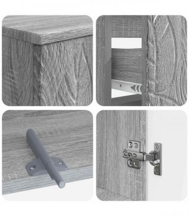 vidaXL 2 Piece Bathroom Cabinet Set DELFT Grey Sonoma Engineered Wood