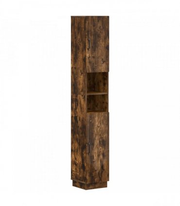 vidaXL 2 Piece Bathroom Cabinet Set HOORN Smoked Oak Engineered Wood