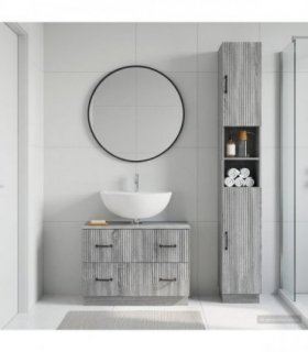 vidaXL 2 Piece Bathroom Cabinet Set HOORN Grey Sonoma Engineered Wood