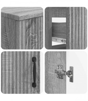 vidaXL 2 Piece Bathroom Cabinet Set HOORN Grey Sonoma Engineered Wood