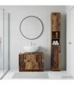 vidaXL 2 Piece Bathroom Cabinet Set HOORN Old Wood Engineered Wood