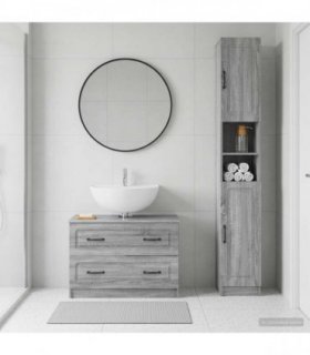 vidaXL 2 Piece Bathroom Cabinet Set UTRECHT Grey Sonoma