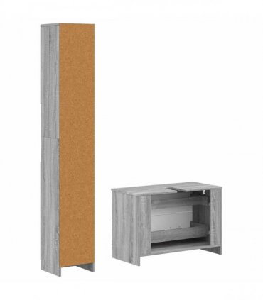 vidaXL 2 Piece Bathroom Cabinet Set UTRECHT Grey Sonoma