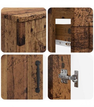 vidaXL 2 Piece Bathroom Cabinet Set UTRECHT Old Wood Engineered Wood