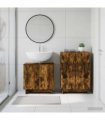 vidaXL 2 Piece Bathroom Cabinet Set EDE Smoked Oak Engineered Wood