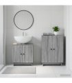 vidaXL 2 Piece Bathroom Cabinet Set EDE Grey Sonoma Engineered Wood