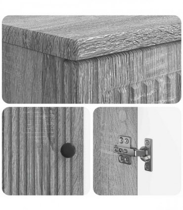 vidaXL 2 Piece Bathroom Cabinet Set EDE Grey Sonoma Engineered Wood