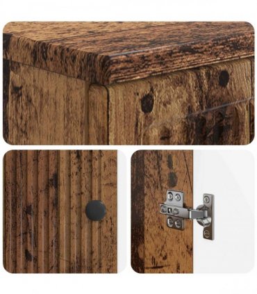 vidaXL 2 Piece Bathroom Cabinet Set EDE Old Wood Engineered Wood