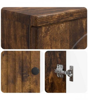 vidaXL 2 Piece Bathroom Cabinet Set ALKMAAR Smoked Oak Engineered Wood