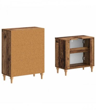 vidaXL 2 Piece Bathroom Cabinet Set ALKMAAR Old Wood Engineered Wood