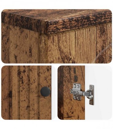 vidaXL 2 Piece Bathroom Cabinet Set ALKMAAR Old Wood Engineered Wood