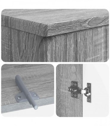 vidaXL 2 Piece Bathroom Cabinet Set ZWOLLE Grey Sonoma Engineered Wood