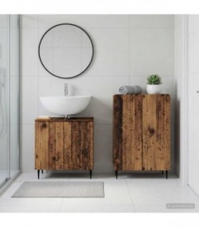 vidaXL 2 Piece Bathroom Cabinet Set ZWOLLE Old Wood Engineered Wood