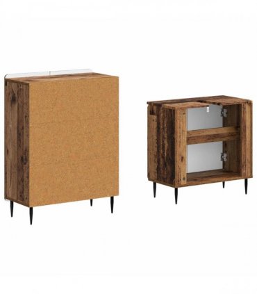 vidaXL 2 Piece Bathroom Cabinet Set ZWOLLE Old Wood Engineered Wood