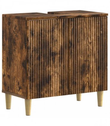 vidaXL 2 Piece Bathroom Cabinet Set ARNHEM Smoked Oak Engineered Wood