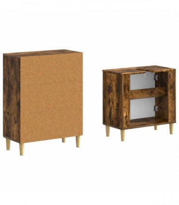 vidaXL 2 Piece Bathroom Cabinet Set ARNHEM Smoked Oak Engineered Wood