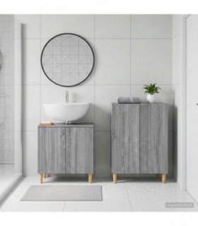 vidaXL 2 Piece Bathroom Cabinet Set ARNHEM Grey Sonoma Engineered Wood