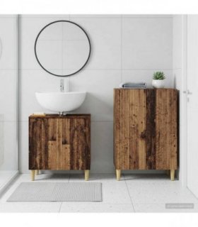 vidaXL 2 Piece Bathroom Cabinet Set ARNHEM Old Wood Engineered Wood