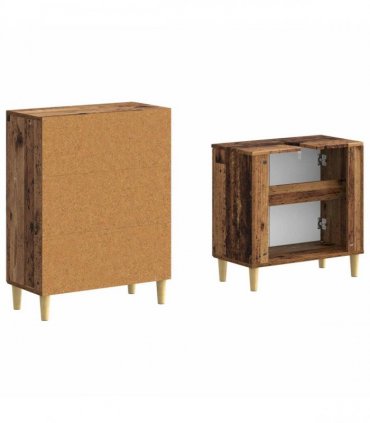 vidaXL 2 Piece Bathroom Cabinet Set ARNHEM Old Wood Engineered Wood
