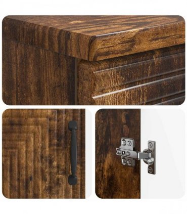 vidaXL 2 Piece Bathroom Cabinet Set HAARLEM Smoked Oak Engineered Wood