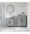 vidaXL 2 Piece Bathroom Cabinet Set HAARLEM Grey Sonoma