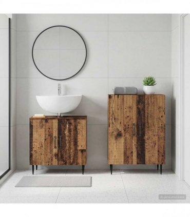 vidaXL 2 Piece Bathroom Cabinet Set HAARLEM Old Wood Engineered Wood