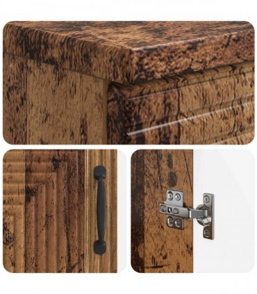 vidaXL 2 Piece Bathroom Cabinet Set HAARLEM Old Wood Engineered Wood