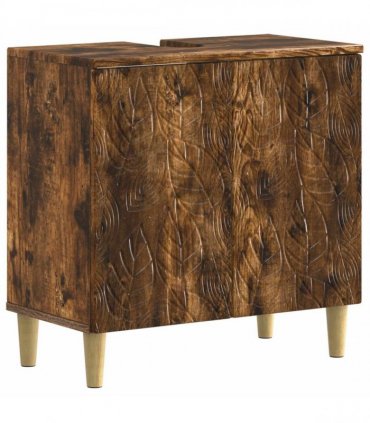 vidaXL 2 Piece Bathroom Cabinet Set DELFT Smoked Oak Engineered Wood