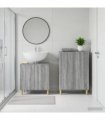 vidaXL 2 Piece Bathroom Cabinet Set DELFT Grey Sonoma Engineered Wood