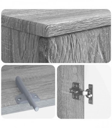 vidaXL 2 Piece Bathroom Cabinet Set DELFT Grey Sonoma Engineered Wood