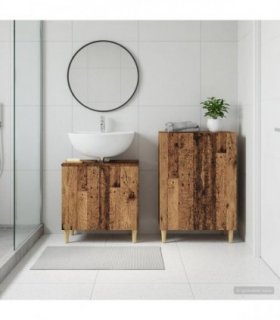 vidaXL 2 Piece Bathroom Cabinet Set DELFT Old Wood Engineered Wood