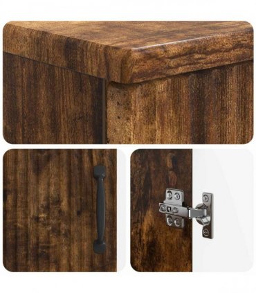 vidaXL 2 Piece Bathroom Cabinet Set HOORN Smoked Oak Engineered Wood