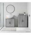 vidaXL 2 Piece Bathroom Cabinet Set HOORN Grey Sonoma Engineered Wood