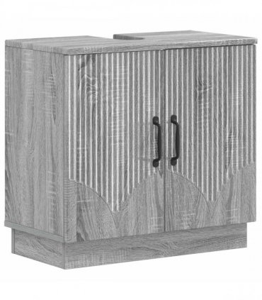 vidaXL 2 Piece Bathroom Cabinet Set HOORN Grey Sonoma Engineered Wood
