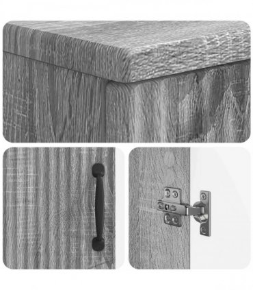 vidaXL 2 Piece Bathroom Cabinet Set HOORN Grey Sonoma Engineered Wood