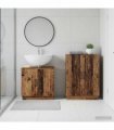 vidaXL 2 Piece Bathroom Cabinet Set HOORN Old Wood Engineered Wood