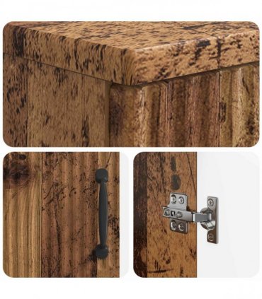 vidaXL 2 Piece Bathroom Cabinet Set HOORN Old Wood Engineered Wood