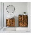 vidaXL 2 Piece Bathroom Cabinet Set BREDA Smoked Oak Engineered Wood