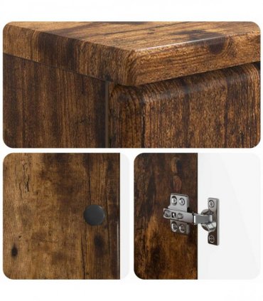vidaXL 2 Piece Bathroom Cabinet Set BREDA Smoked Oak Engineered Wood