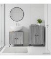 vidaXL 2 Piece Bathroom Cabinet Set BREDA Grey Sonoma Engineered Wood