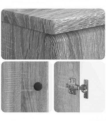 vidaXL 2 Piece Bathroom Cabinet Set BREDA Grey Sonoma Engineered Wood