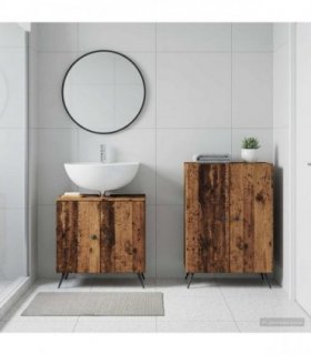 vidaXL 2 Piece Bathroom Cabinet Set BREDA Old Wood Engineered Wood