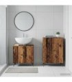 vidaXL 2 Piece Bathroom Cabinet Set BREDA Old Wood Engineered Wood