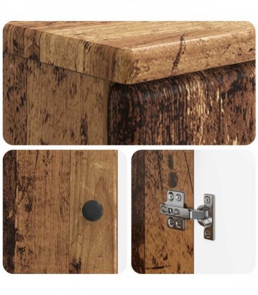 vidaXL 2 Piece Bathroom Cabinet Set BREDA Old Wood Engineered Wood