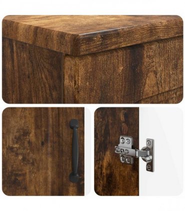 vidaXL 2 Piece Bathroom Cabinet Set UTRECHT Smoked Oak Engineered Wood