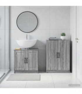 vidaXL 2 Piece Bathroom Cabinet Set UTRECHT Grey Sonoma