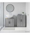 vidaXL 2 Piece Bathroom Cabinet Set UTRECHT Grey Sonoma