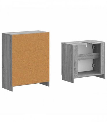 vidaXL 2 Piece Bathroom Cabinet Set UTRECHT Grey Sonoma