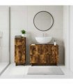 vidaXL 2 Piece Bathroom Cabinet Set EDE Smoked Oak Engineered Wood